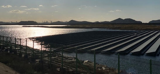 당진화력본부 회처리장 내 유휴수면을 활용한 태양광 발전소